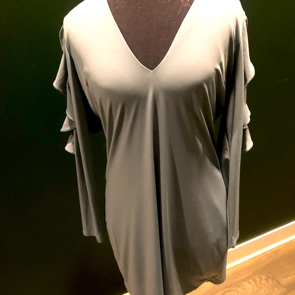 Express sexy blue dress with arm see through cutouts